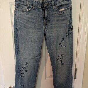 Lucky Brand Sweet Crop Jeans with Embroidered Flowers